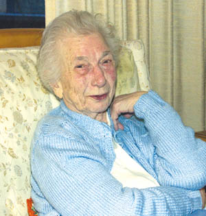 Kathleen Burt relaxes in her home in the Mesa Road neighborhood. 
Westside Pioneer photo