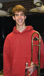 Coronado High's All-State musicians are (clockwise from top
left): Orchestra members (from left) Josh Brewer, Daniel
Burnett and Rachel Wood; Nic Mahoy; Katie Oldberg
and Britt Ciampa. Mahoy made All-State Band, Jazz Band
and Orchestra. Ciampa is the sole Jazz Band drummer.
Westside Pioneer photos