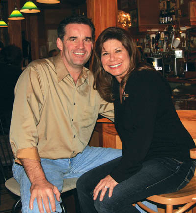 Steve Wiley and Barb Walker, who brought back Old
Colorado City�s Thunder & Buttons restaurant/tavern in
2004, are shown in the bar on their last day Feb. 25. The new owners are Jeff Mielke and Hillary Habeeb.
Westside Pioneer photo