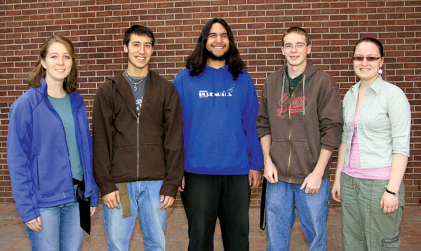 Coronado High vocalists who were auditioned onto the
All-State Choir this year are (from left) Kelby Kimball, Mark
Ito, Tyler Jonas Castro, Evan Hooton and Malea Ogilvie. All are seniors.
Westside Pioneer photo
