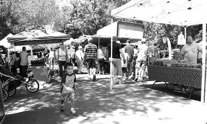 In its 22nd year, the summer-Saturday Farmers� Market next to Bancroft Park appeals to young and old.
Westside Pioneer photo