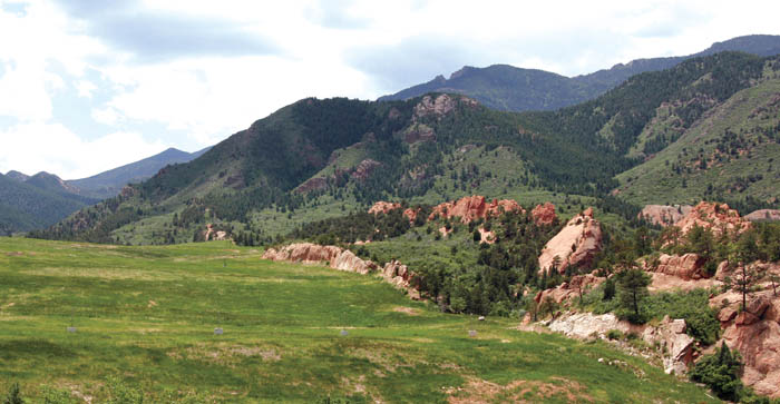 The foothills of Section 16 rise south and west of the former
landfill and rock formations in Red Rock Canyon Open Space.
Westside Pioneer photo