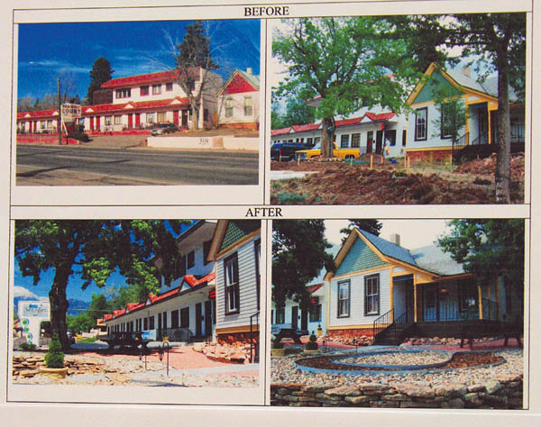 A close-up of the Hotel San Ayre display provides before and after photos.
Westside Pioneer photos  (pictorial display by Bunny Blaha)